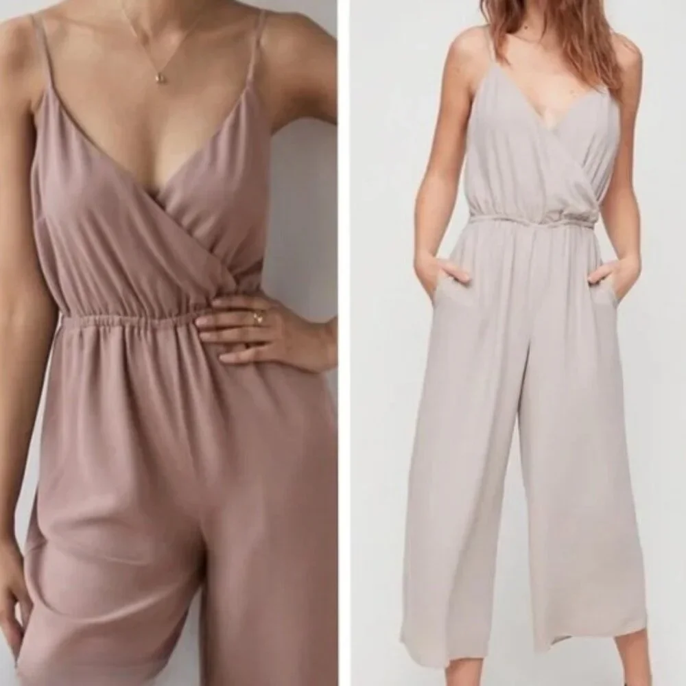 Wilfred Dusty Pink Holiday Party Evening Wedding Light Jumpsuit Size Large - Picture 4 of 16